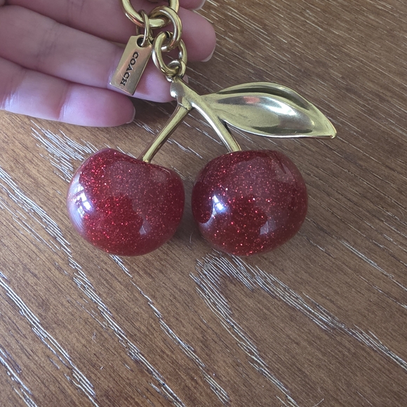 Coach Gold and Red Cherry Keychain - Picture 3 of 5